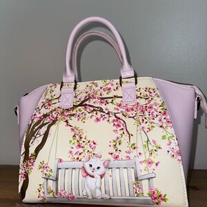 Disney Loungefly Marie Aristocats cherry blossom handbag EUC